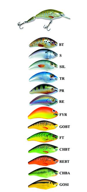 Fiskedrag, beten - Sortering efter fabrikat A-Ö - Ugly Duckling wobblers (FULLSORTIMENT) - 6 cm Jointed Mediumrunner, Floating (9g)